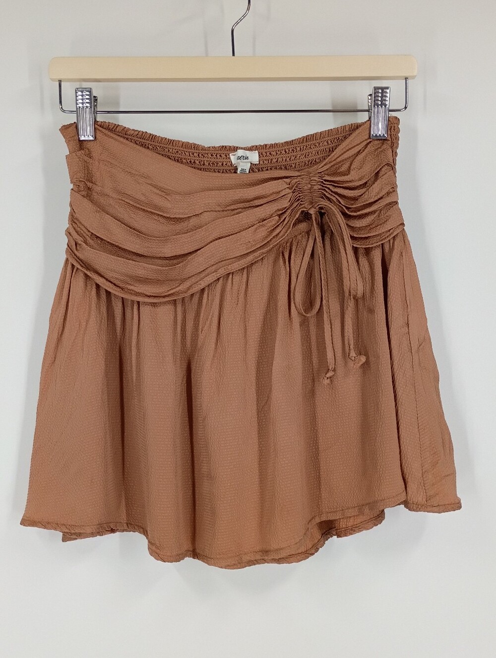 Aerie Uptown Ruched Smocked Mini Skirt